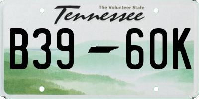 TN license plate B3960K