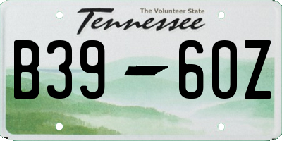 TN license plate B3960Z
