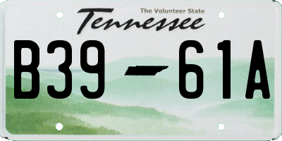 TN license plate B3961A