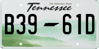 TN license plate B3961D
