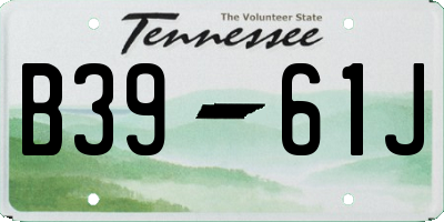 TN license plate B3961J