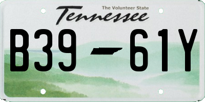 TN license plate B3961Y