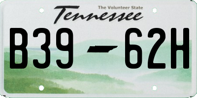TN license plate B3962H