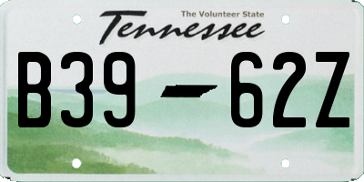 TN license plate B3962Z