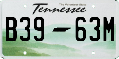 TN license plate B3963M
