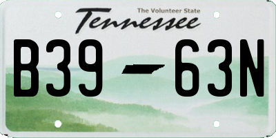 TN license plate B3963N
