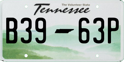 TN license plate B3963P