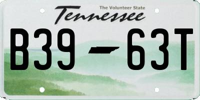 TN license plate B3963T