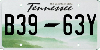 TN license plate B3963Y