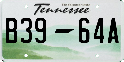 TN license plate B3964A