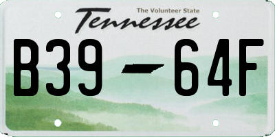 TN license plate B3964F