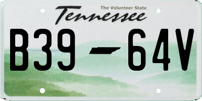 TN license plate B3964V