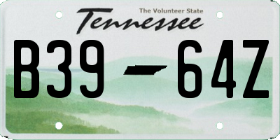 TN license plate B3964Z