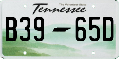 TN license plate B3965D
