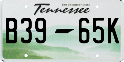 TN license plate B3965K