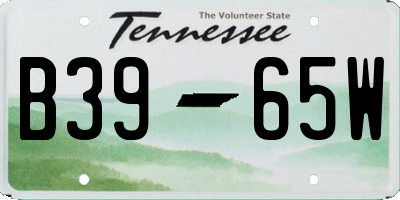 TN license plate B3965W