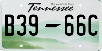 TN license plate B3966C