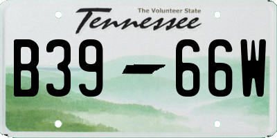TN license plate B3966W