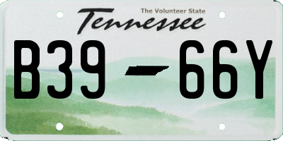 TN license plate B3966Y