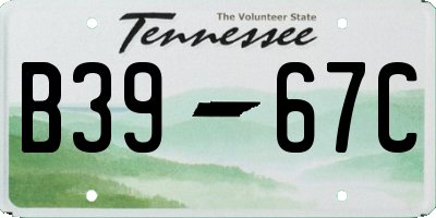 TN license plate B3967C