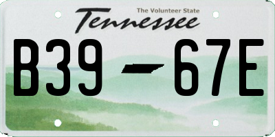 TN license plate B3967E