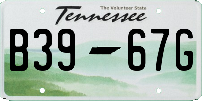 TN license plate B3967G