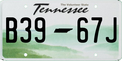 TN license plate B3967J
