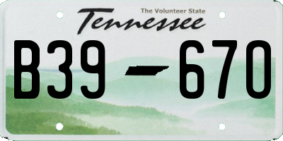TN license plate B3967O