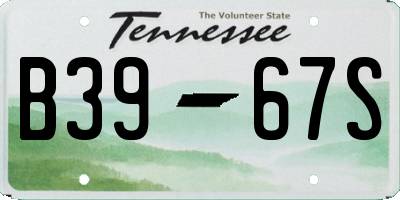 TN license plate B3967S