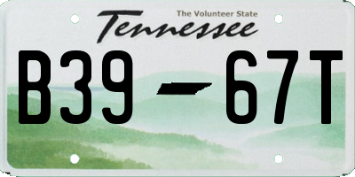 TN license plate B3967T