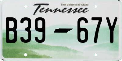 TN license plate B3967Y