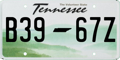 TN license plate B3967Z