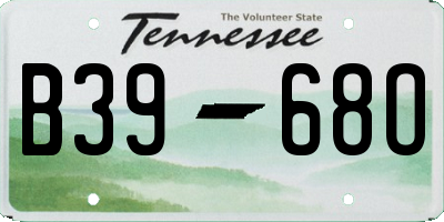 TN license plate B3968O