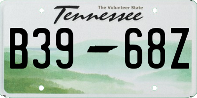 TN license plate B3968Z