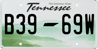 TN license plate B3969W