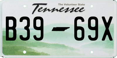 TN license plate B3969X