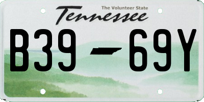 TN license plate B3969Y