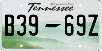 TN license plate B3969Z