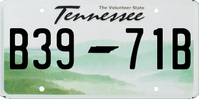 TN license plate B3971B