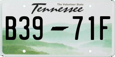 TN license plate B3971F