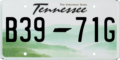 TN license plate B3971G