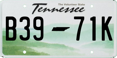 TN license plate B3971K