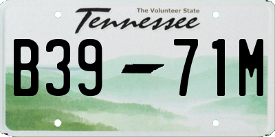 TN license plate B3971M