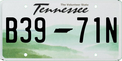 TN license plate B3971N