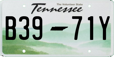 TN license plate B3971Y