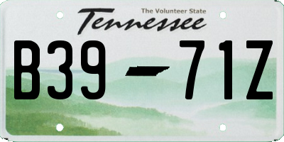 TN license plate B3971Z
