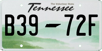 TN license plate B3972F