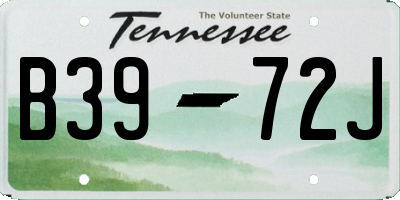 TN license plate B3972J