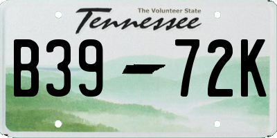 TN license plate B3972K