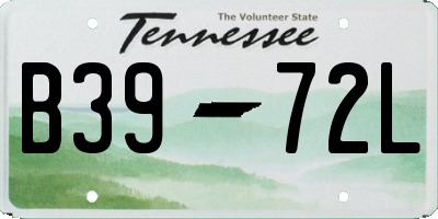 TN license plate B3972L